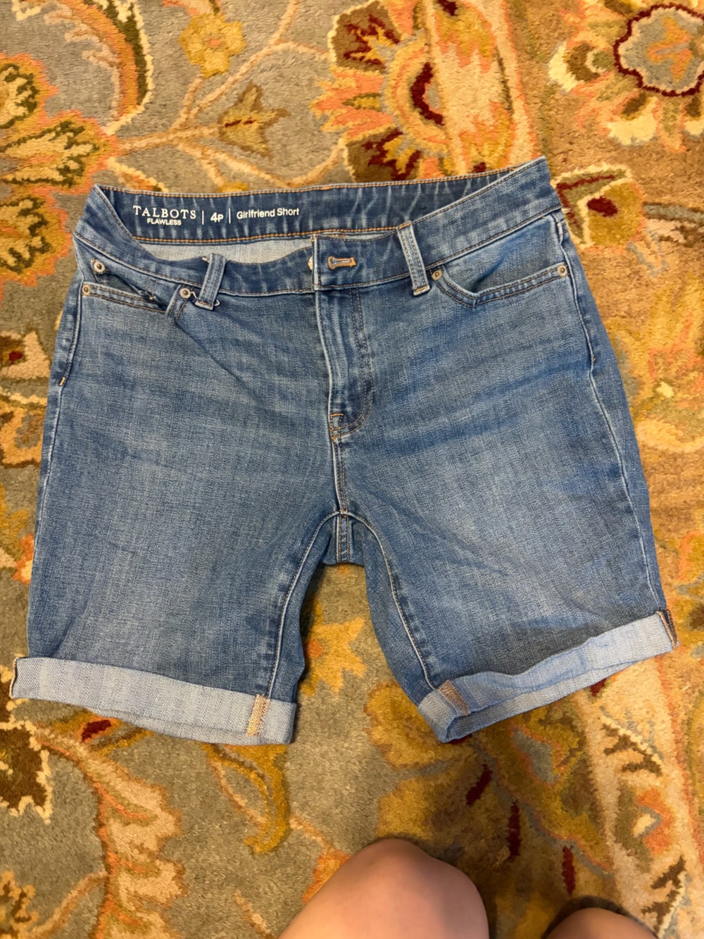 Talbots Mid-Wash Blue Boyfriend Denim Shorts